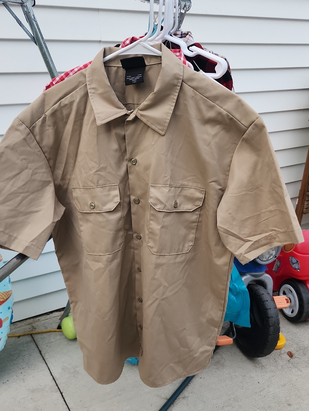 Dickies Khaki Short-Sleeve Shirt Jacket